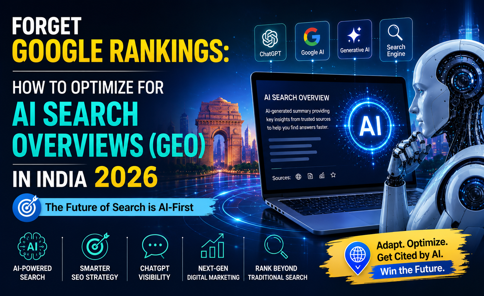 AI SEO Artificial Intelligence Digital Marketing ChatGPT Machine Learning Generative AI Google Search Engine Marketing Strategy