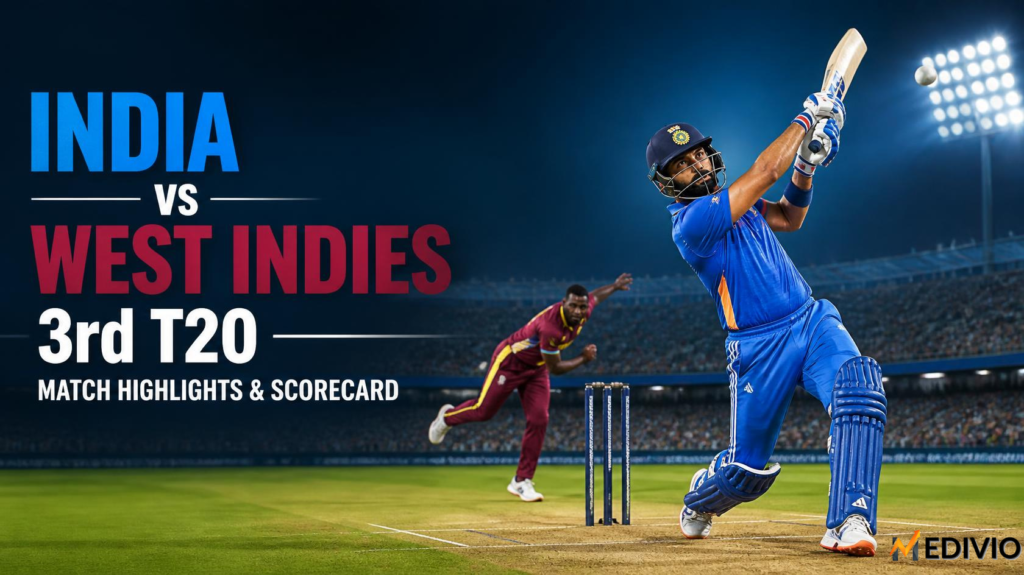 India vs West Indies 3rd T20 cricket match highlights and scorecard